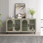 60 TV Stand with Storage Cabinet & Adjustable Shelves for 65 TVs