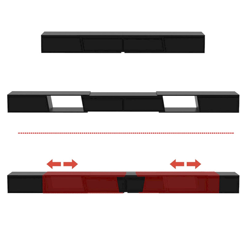 TV-taso Moderni jatkettava TV-taso, enintään 120" televisioille