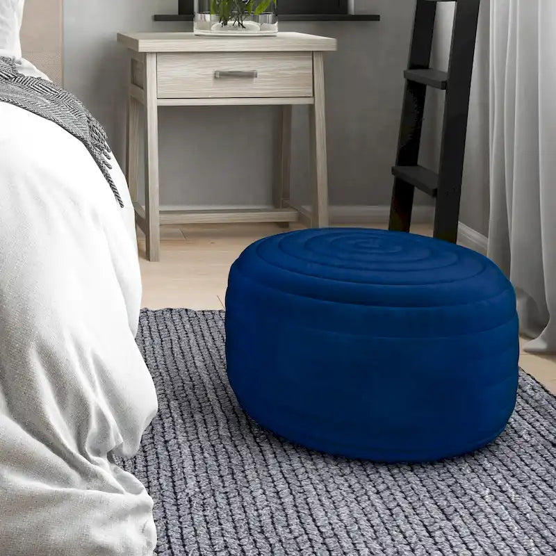 Boheemi pyöreä rahi samettikankaasta, boheemi lattiatyyny jalkatueksi