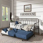 Darren Antique Dark Bronze Metal Daybed with Trundle by iNSPIRE Q Classic
