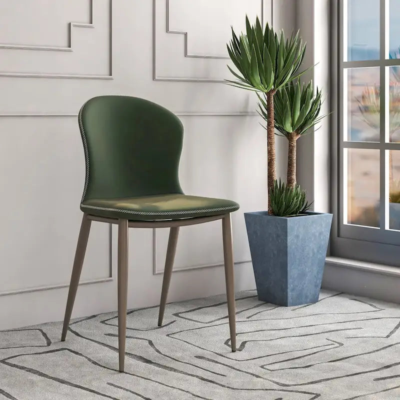 Moderni verhoiltu kangasruokailutuoli metallijaloilla, mosaiikkityylinen keittiötuoli