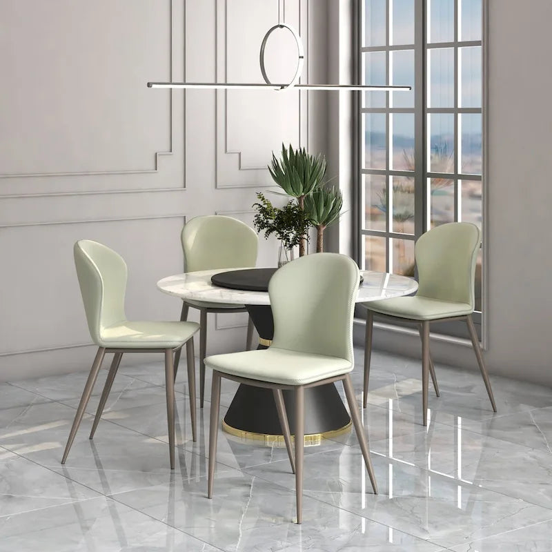 Moderni verhoiltu kangasruokailutuoli metallijaloilla, mosaiikkityylinen keittiötuoli