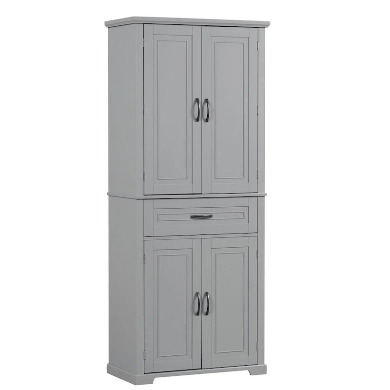Kylpyhuoneen säilytyskaappi ovilla ja laatikolla, Monipuolinen säilytystila, Säädettävä hylly